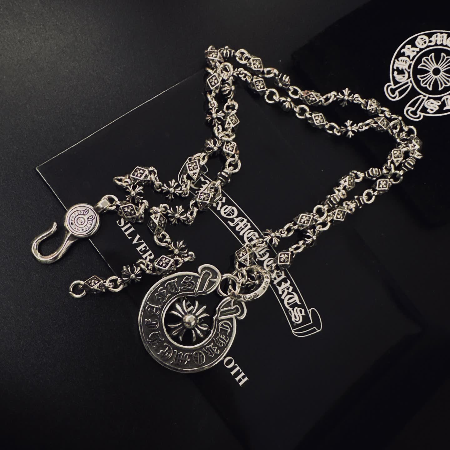 Chrome Hearts Silver Celtic Knot Design Pendant Necklace